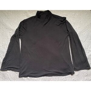 Michael Stars Black Mock Neck Bell Sleeve Keyhole Back Top XS EE2372